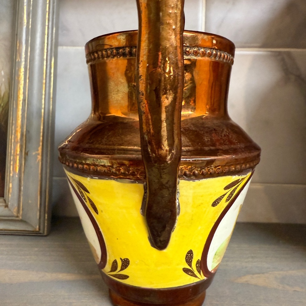 Antique Victorian English  Pottery Copper Luster Ware Jug/Pitcher 1840 - Picture 6 of 10
